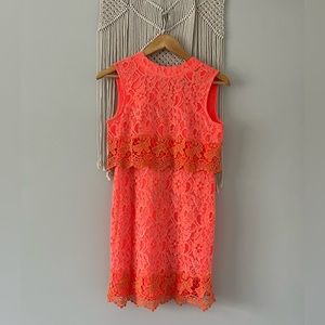 Bright Orange/Pink, Above-The Knee Dress; Can be worn for multiple occasions!